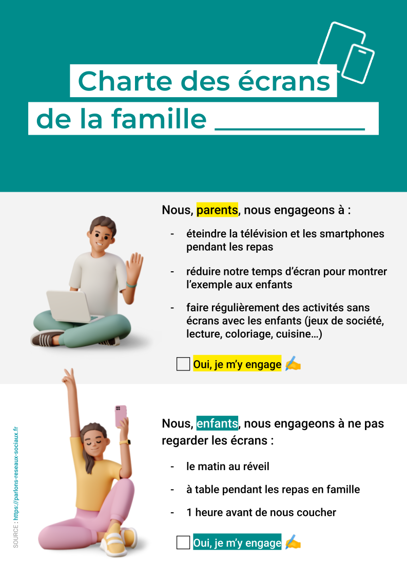 charte des écrans pour les familles à télécharger et à imprimer - Parlons Réseaux Sociaux