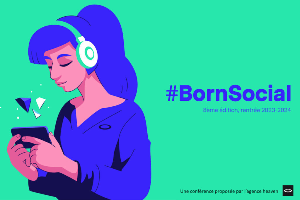 visuel de l'étude born social 2023 par l'agence Heaven et Génération Numérique