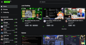 kick streaming page accueil le 22 août 2025 en France